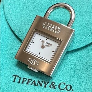 New Authentic TIFFANY & CO 1837 Stainless Steel Watch Padlock Charm Pendant